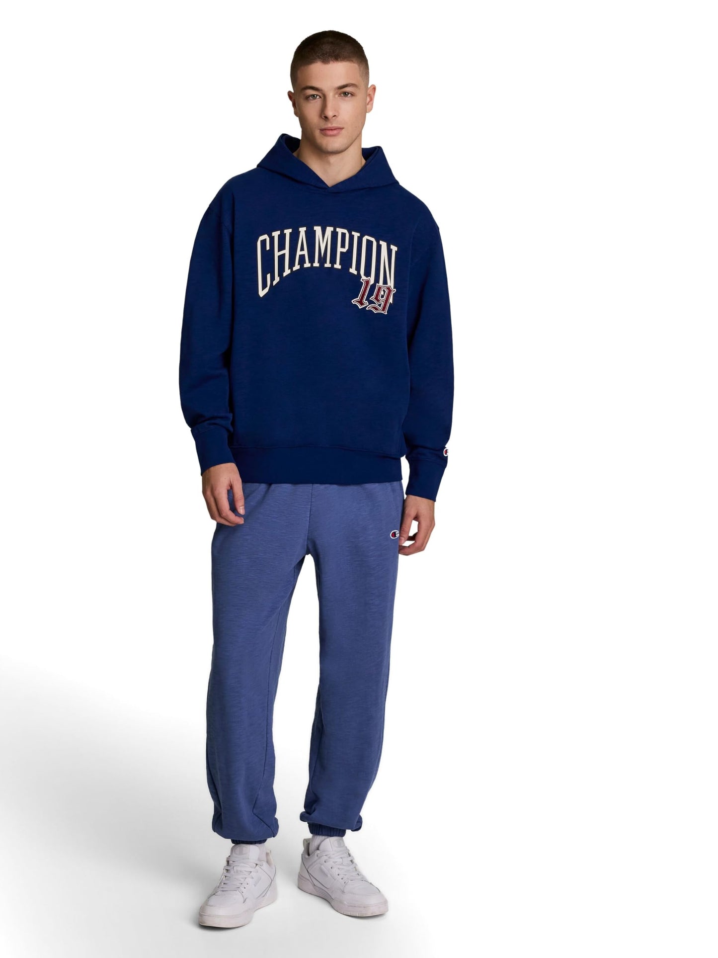 Champion Men's Modern Retro 100% Washed Cotton Pullover Hoodie, Standard Fit