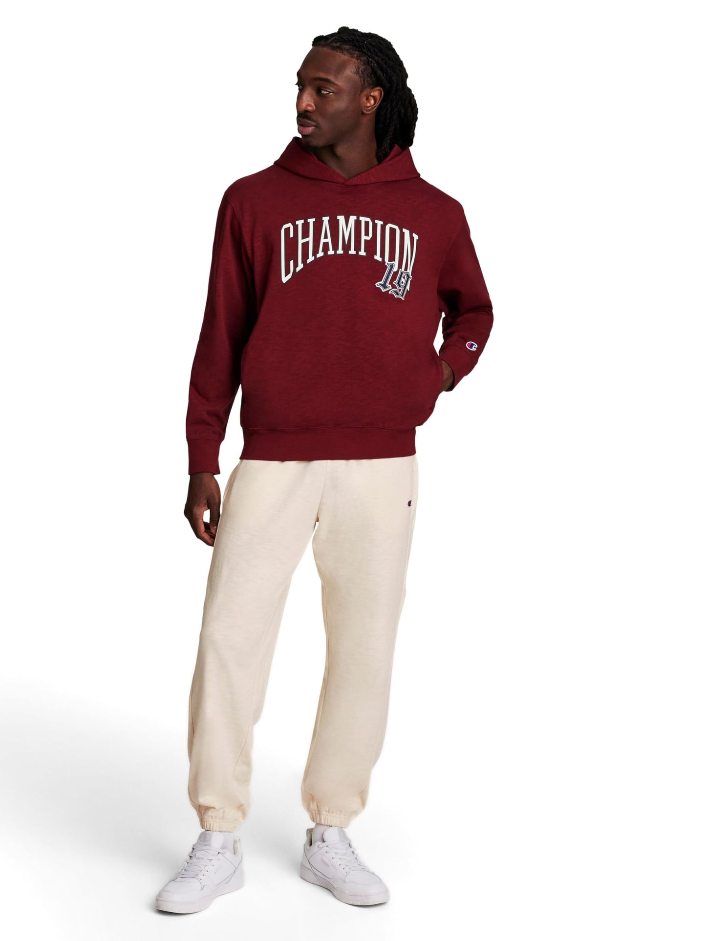 Champion Men's Modern Retro 100% Washed Cotton Pullover Hoodie, Standard Fit