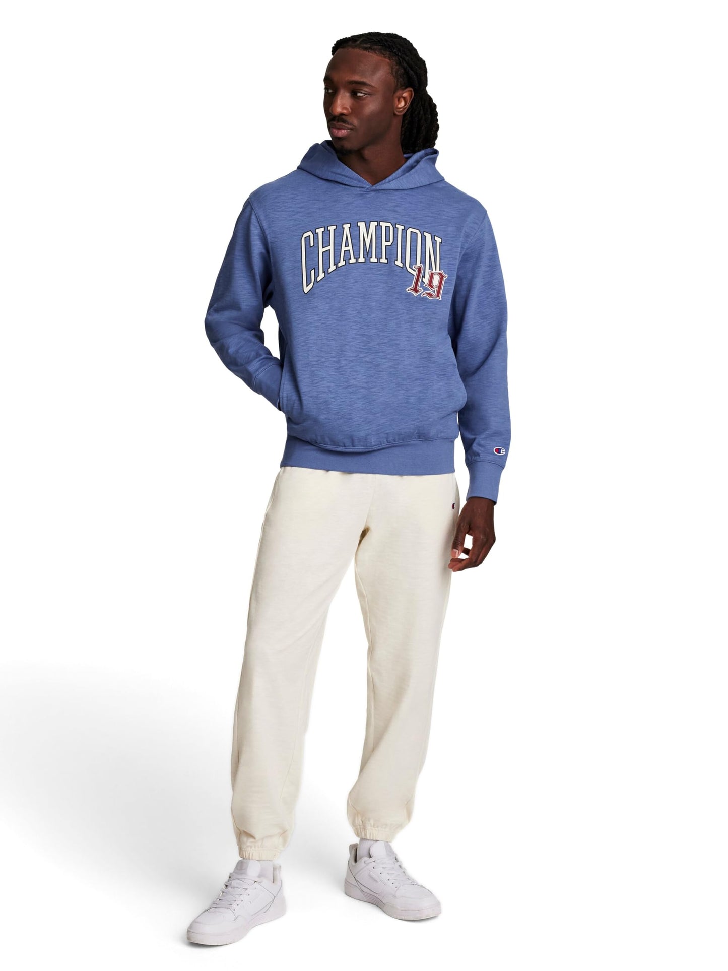 Champion Men's Modern Retro 100% Washed Cotton Pullover Hoodie, Standard Fit