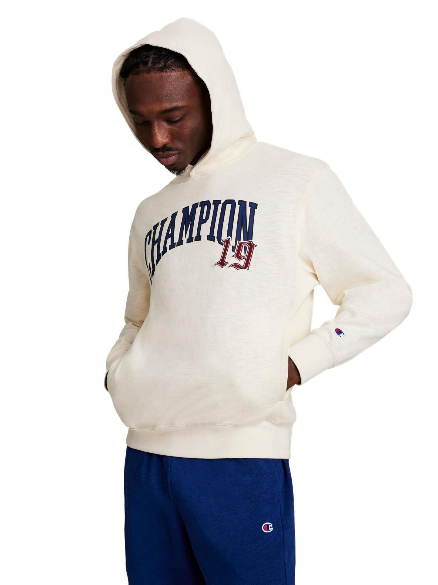 Champion Men's Modern Retro 100% Washed Cotton Pullover Hoodie, Standard Fit