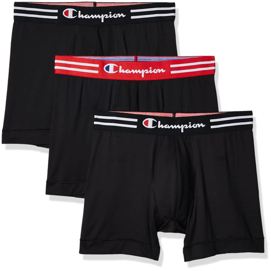 Champion Men's Performance Stretch Boxer Briefs - 3 Pack (S-XXL)