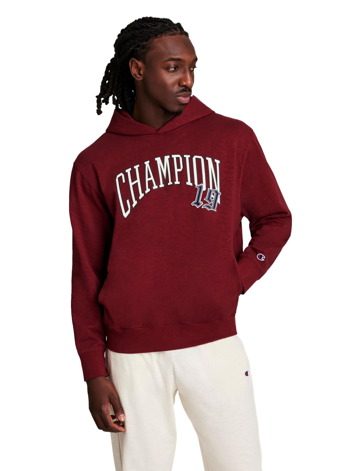 Champion Men's Modern Retro 100% Washed Cotton Pullover Hoodie, Standard Fit