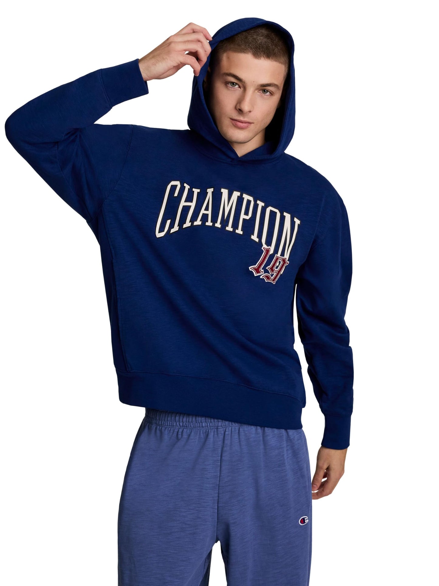 Champion Men's Modern Retro 100% Washed Cotton Pullover Hoodie, Standard Fit