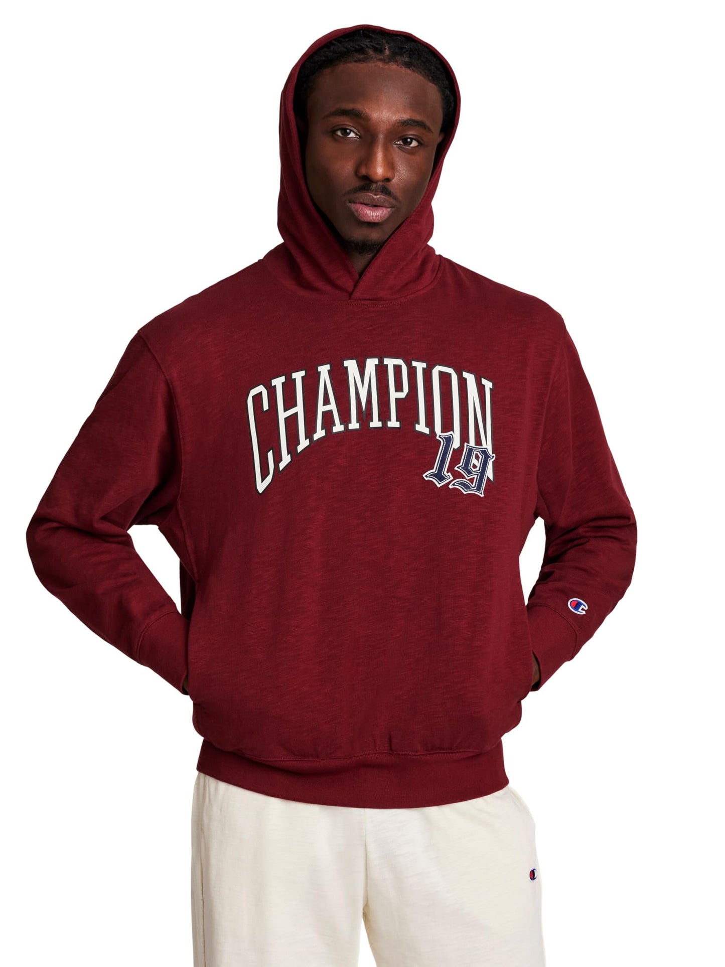 Champion Men's Modern Retro 100% Washed Cotton Pullover Hoodie, Standard Fit