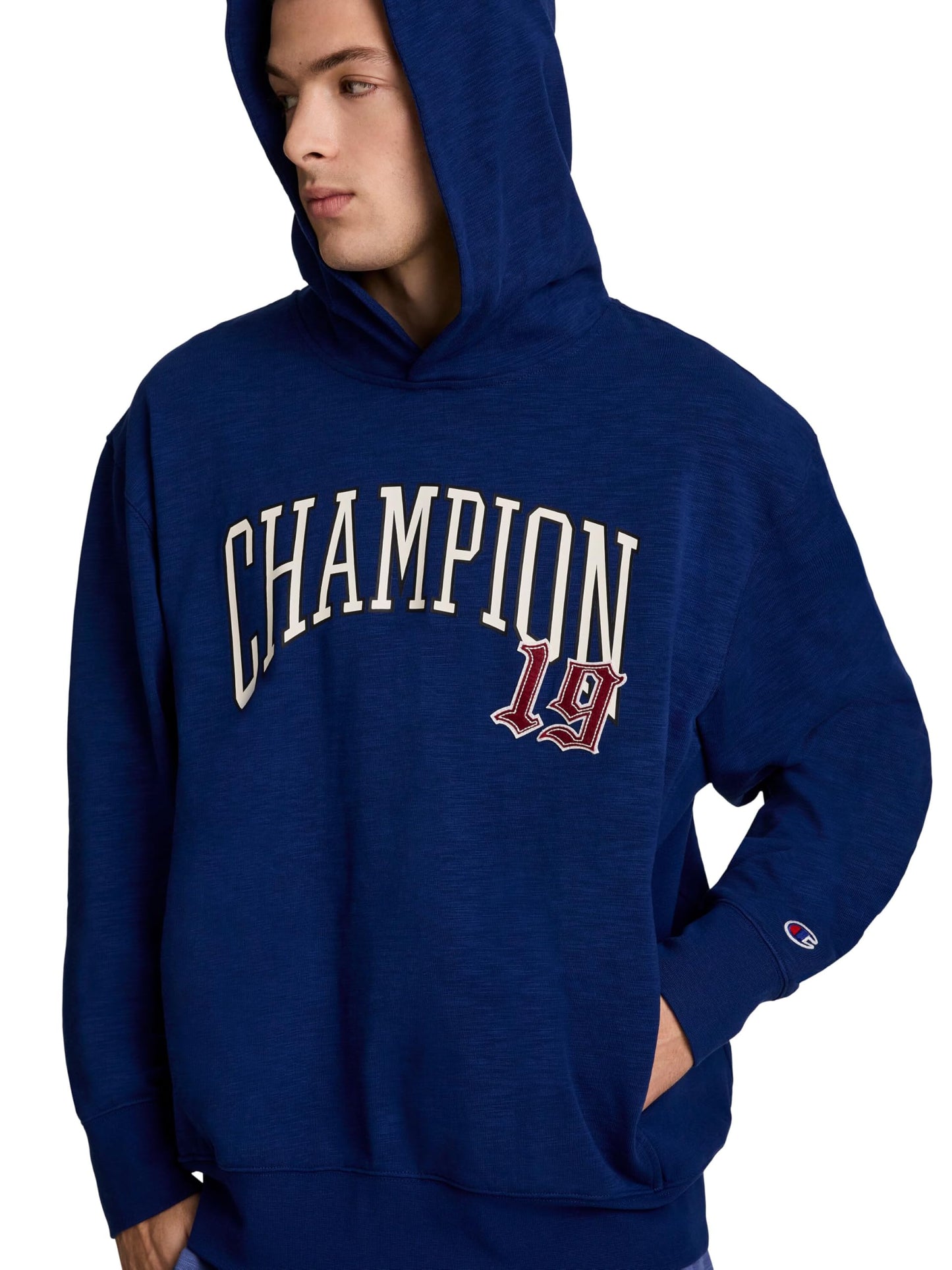Champion Men's Modern Retro 100% Washed Cotton Pullover Hoodie, Standard Fit